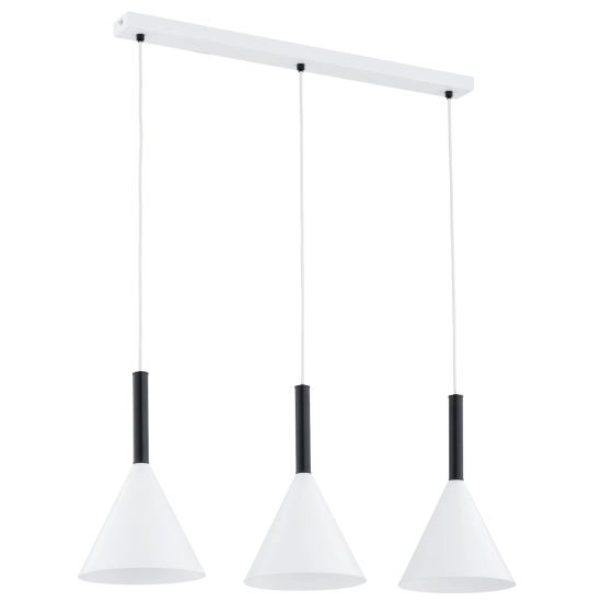 Lampa wisząca PERO 3xE27 biały czarny 62553 ALFA