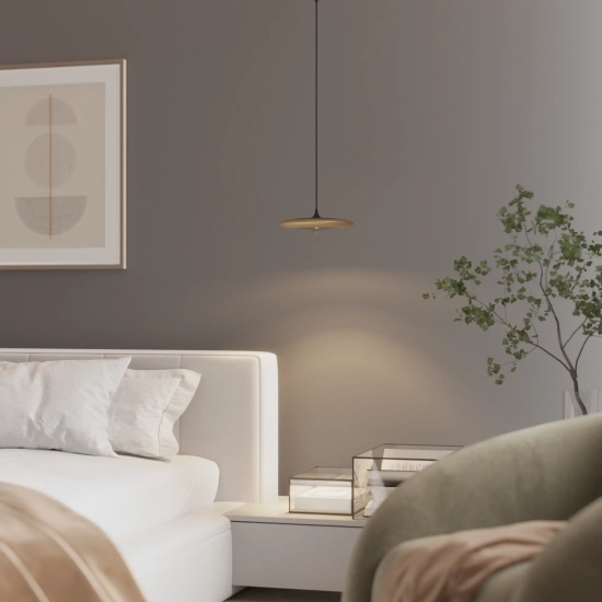 Lampa Wisząca Otos 1xLED Szczotkowane Złoto PL0145 yaskr