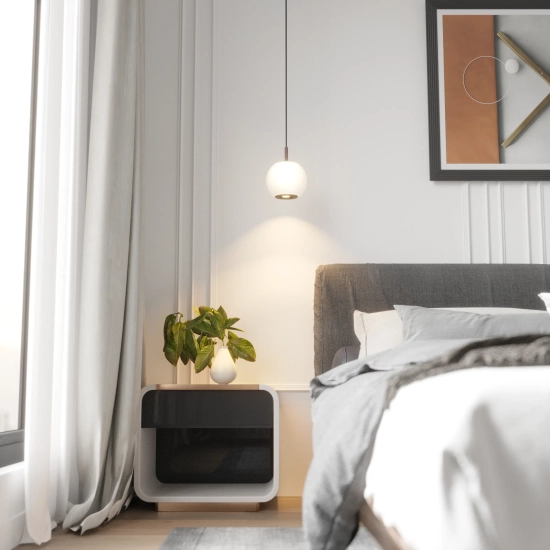 Lampa Wisząca Iliso 1xLED czarna PL0148 yaskr
