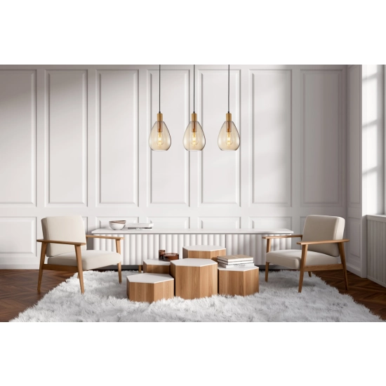 Lampa wisząca Zulo PND-27812-3-BRO-AMB Italux - zdjęcie 2