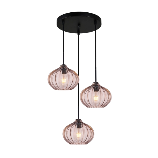 Lampa wisząca Pansol PND-2940-3AS-BK-CF Italux