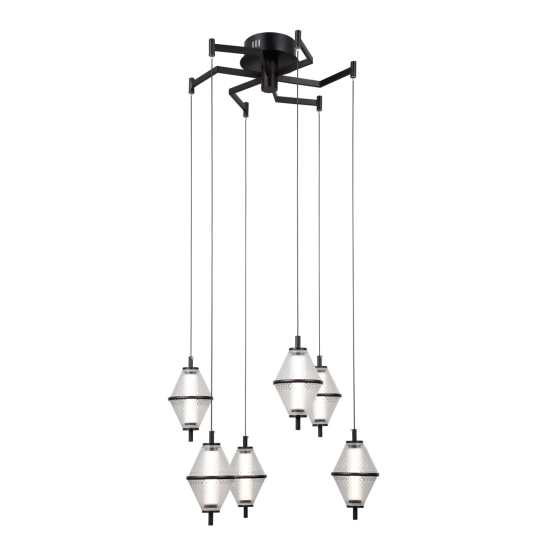 Lampa wisząca Fuente PND-34395-6-BK Italux