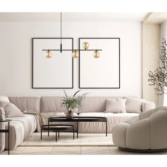 Bletter Lampa wisząca PND-5225-4-BK-AMB Italux - zdjęcie 3