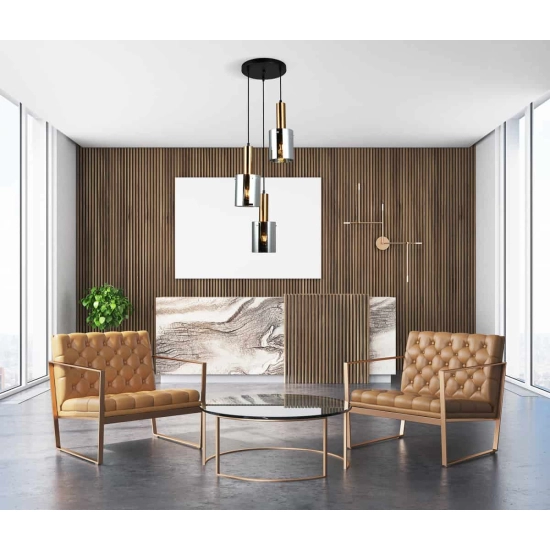 Lampa wisząca Sardo PND-5581-3A-BRO+SG Italux - zdjęcie 2