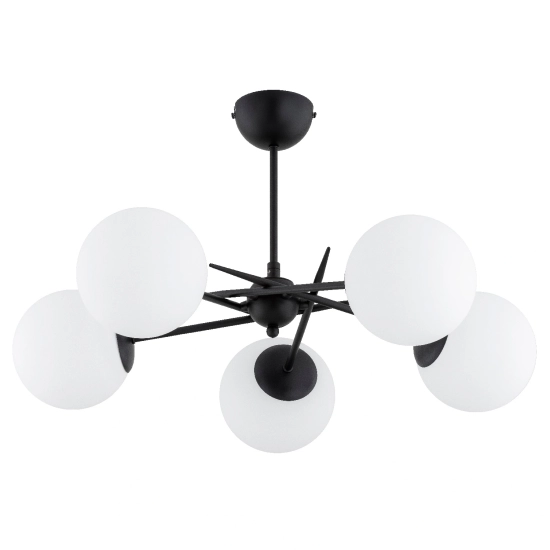 Lampa sufitowa PRIMERY CZARNA BIAŁA 5xE14 63cm 63308 ALFA