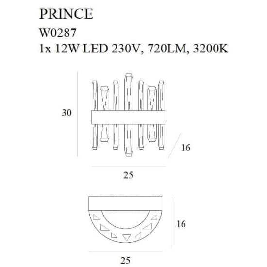 PRINCE W0287 KINKIET MaxLight - zdjęcie dodatkowe 2