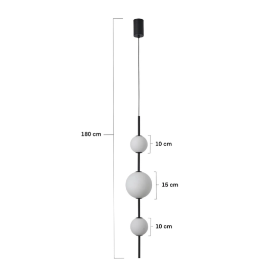 Lampa Wisząca Bolti IP44 LED czarna PL0109-3 yaskr