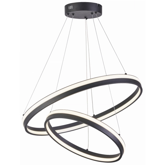 Proxima - lampa wisząca LED czarny mat ringi 40+60cm zapalane osobno 343702-30 REALITY