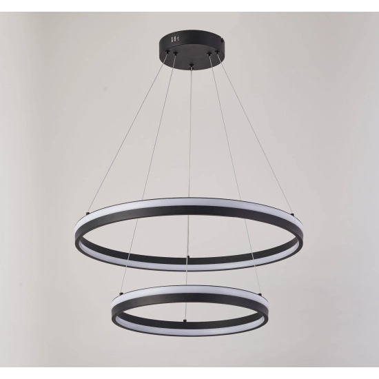 Proxima - lampa wisząca LED czarny mat ringi 40+60cm zapalane osobno 343702-30 REALITY