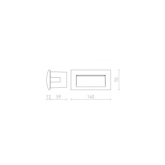 GORDIQ L wpuszczana biała 230V LED 3W IP65 3000K R12537 Rendl light studio
