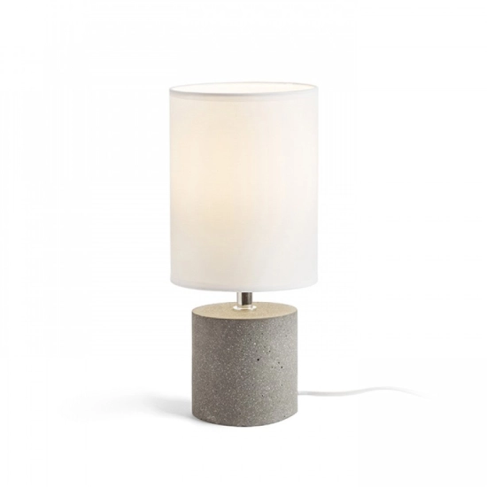 CAMINO stołowa z abażurem biała cement 230V LED E27 15W R13295 Rendl light studio