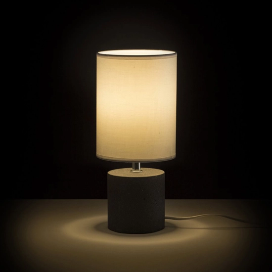 CAMINO stołowa z abażurem biała cement 230V LED E27 15W R13295 Rendl light studio