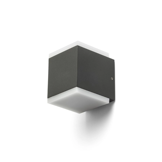 TIRAS II ścienna antracyt akryl mleczny 230V LED 2x6W IP54 3000K R13569 Rendl light studio