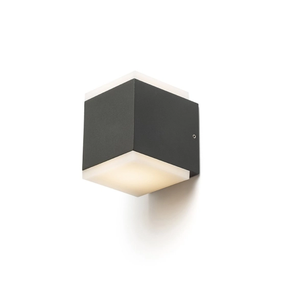 TIRAS II ścienna antracyt akryl mleczny 230V LED 2x6W IP54 3000K R13569 Rendl light studio