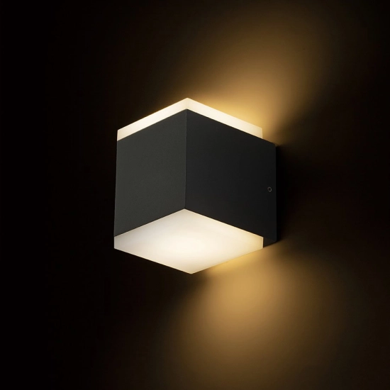 TIRAS II ścienna antracyt akryl mleczny 230V LED 2x6W IP54 3000K R13569 Rendl light studio