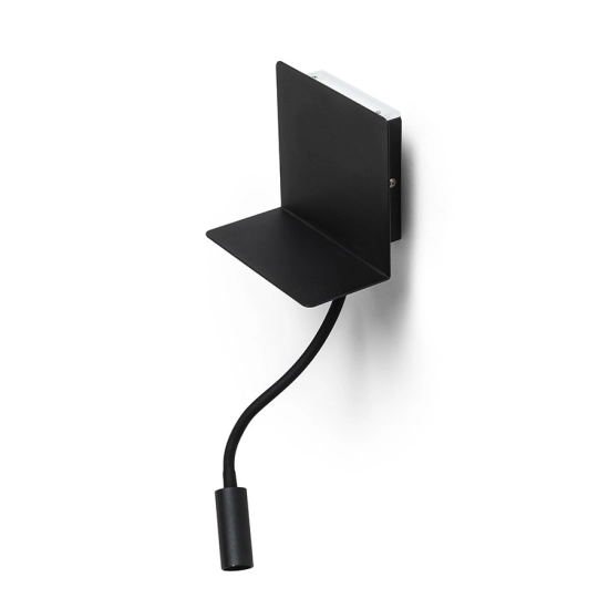 ROSTAM ścienna z USB czarna 230V LED 2x3W 3000K R13571 Rendl light studio
