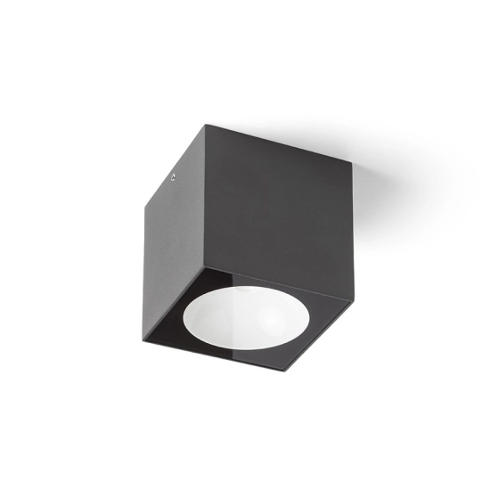 SENZA SQ sufitowa antracyt szkło przezroczyste 230V LED 6W IP65 3000K R13625 Rendl light studio