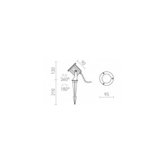 BLUESTAR na klinie antracyt 230V LED GU10 8W IP65 R13630 Rendl light studio