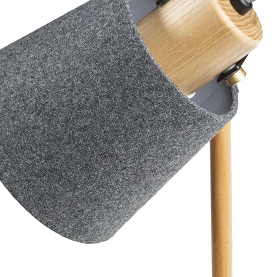 kinkiecik.pl CHOUPETTE ścienna regulowana szaroczarna textil/drewno 230V E27 15W R13649 Rendl light studio