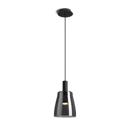 kinkiecik.pl BELLINI M LED wisząca czarna szkło przydymione 230V LED 5W 30° 3000K R13652 Rendl light studio