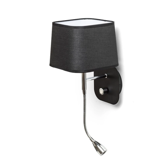 PERTH ścienna z reflektorem LED czarna/czarna chrom 230V LED E14 LED 7+3W 30° 3000K R13662 Rendl light studio