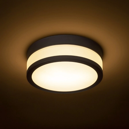 CIRA LED 23 sufitowa szkło opalowe/czarna 230V LED 12W IP44 3000K R13680 Rendl light studio