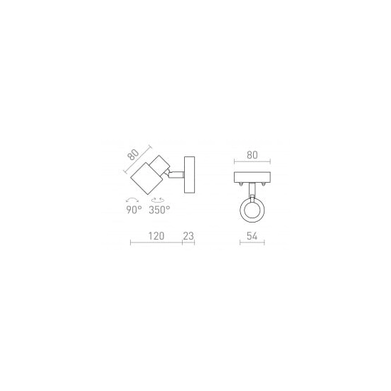 VALTO I ścienna chrom 230V GU10 LED 9W IP44 R13696 Rendl light studio