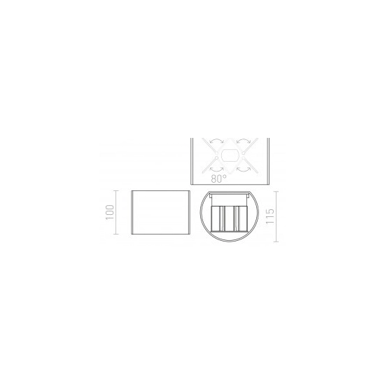 TITO R DIMM ścienna biała 230V LED 2x3W IP65 3000K R13736 Rendl light studio