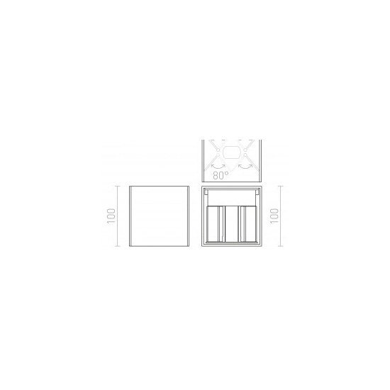 TITO SQ DIMM ścienna czarna 230V LED 2x3W IP65 3000K R13739 Rendl light studio
