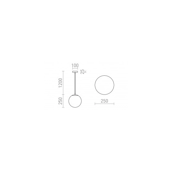 LUNA 25 wisząca szkło opalowe/chrom 230V LED E27 15W R13746 Rendl light studio