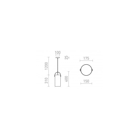 JULIETTA 31 wisząca szkło opalowe/czarna 230V LED E27 15W R13753 Rendl light studio