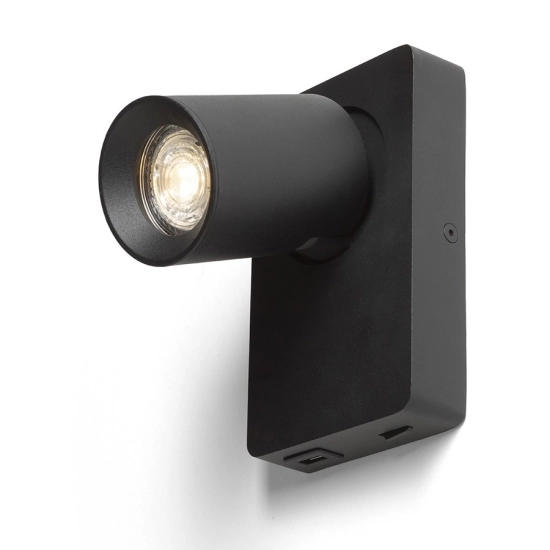 VOLTERA USB ścienna czarna 230V LED GU10 9W R13764 Rendl light studio