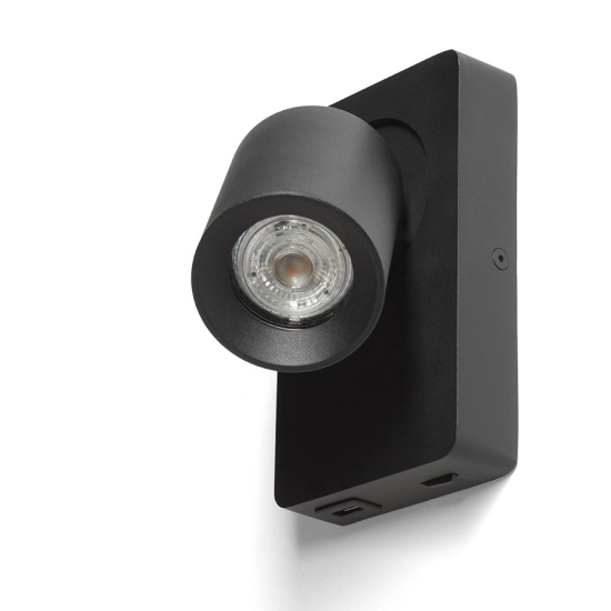 VOLTERA USB ścienna czarna 230V LED GU10 9W R13764 Rendl light studio