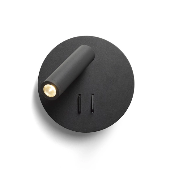 THALIA ścienna czarna akryl satynowy 230V LED 6+3W 3000K R13765 Rendl light studio