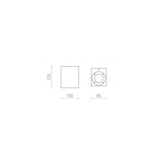 KANE I ścienna beton/decor ciemny granit 230V LED GU10 5W IP65 R13793 Rendl light studio