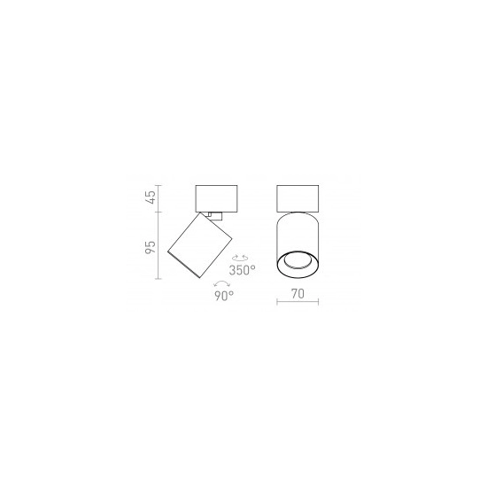 DARIO sufitowa czarna mosiądz szczotkowana 230V LED GU10 9W R13868 Rendl light studio