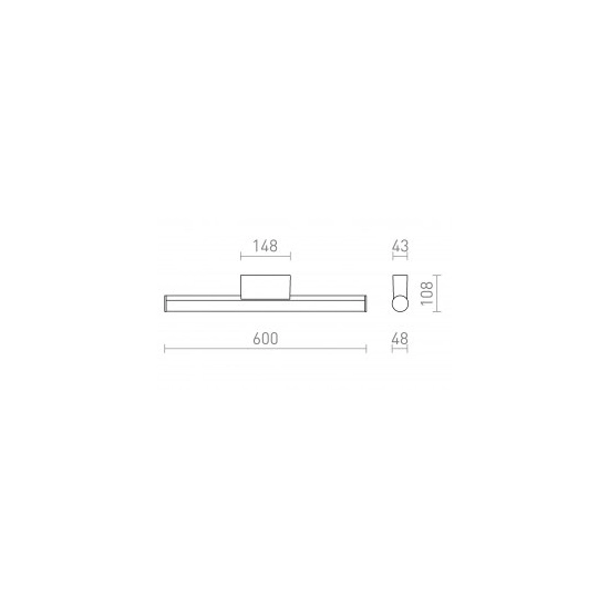 CASSAMBA 60 ścienna chrom/akryl mleczny 230V LED 12W IP44 3000K 4000K R13889 Rendl light studio