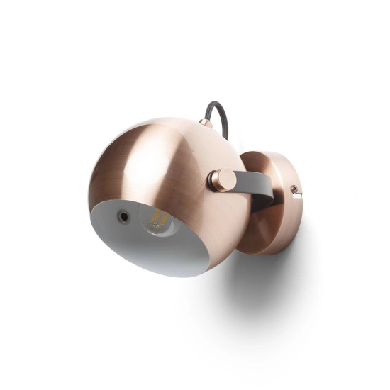 AGNETA natynkowa miedź szczotkowana/czarna 230V LED E27 11W R13896 Rendl light studio