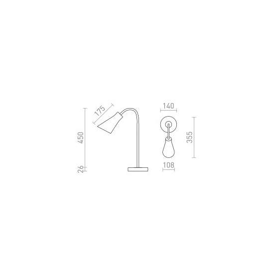 ANIKA stołowa czarna matowa nikiel mat 230V LED E27 15W R13906 Rendl light studio