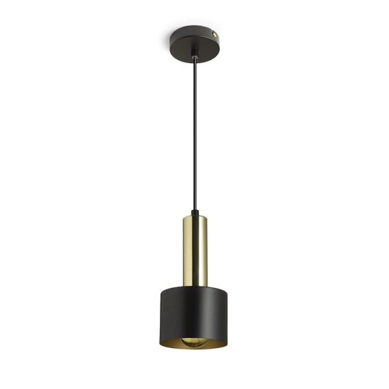 GIULIA 12 wisząca czarna/złoto-brązowa mosiądz 230V LED E27 11W R13909 Rendl light studio