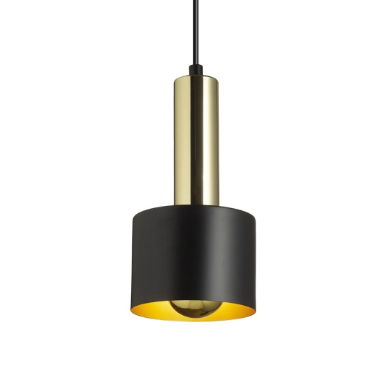 GIULIA 12 wisząca czarna/złoto-brązowa mosiądz 230V LED E27 11W R13909 Rendl light studio