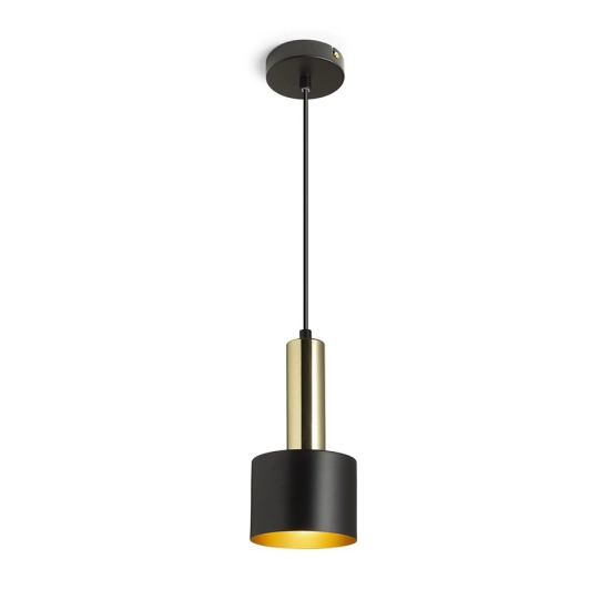 GIULIA 12 wisząca czarna/złoto-brązowa mosiądz 230V LED E27 11W R13909 Rendl light studio