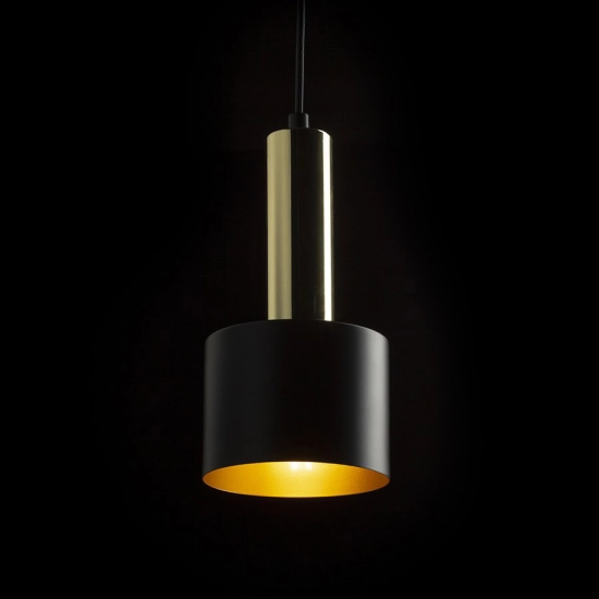 GIULIA 12 wisząca czarna/złoto-brązowa mosiądz 230V LED E27 11W R13909 Rendl light studio