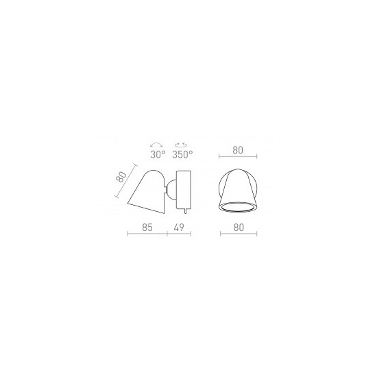 STIG ścienna czarna 230V LED 5.6W 34° 3000K R13941 Rendl light studio