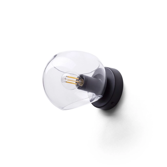 SOLARIS natynkowa szkło przezroczyste/czarna 230V LED E14 7W R13994 Rendl light studio