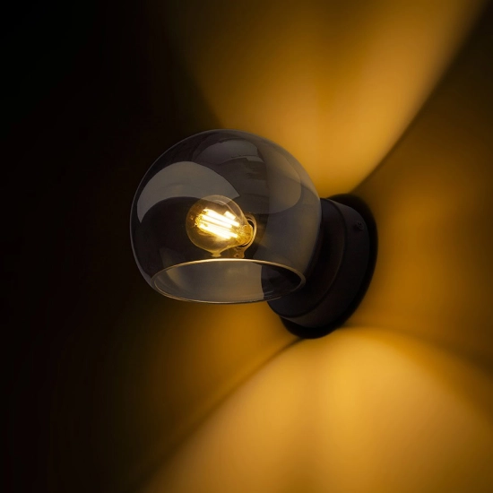 SOLARIS natynkowa szkło przydymione/czarna 230V LED E14 7W R13996 Rendl light studio