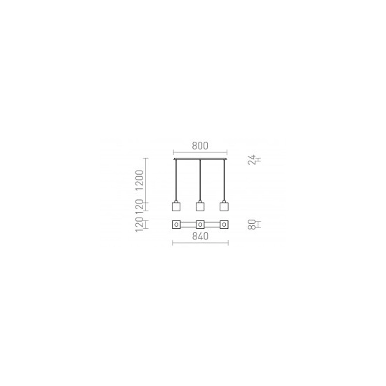 DADOS III 80 wisząca szkło opalowe/nikiel mat 230V LED E27 3x11W R14021 Rendl light studio
