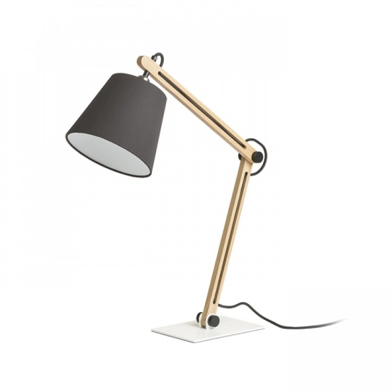 NIZZA stołowa Polycotton czarna/drewno 230V LED E14 7W R14032 Rendl light studio