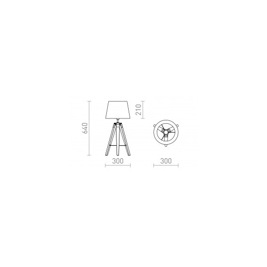 ALVIS/AMBITUS 30 stołowa Polycotton biała/bambus 230V LED E27 15W R14041 Rendl light studio