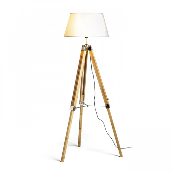 ALVIS/AMBITUS 46 podłogowa kremowo - biała bambus 230V LED E27 15W R14044 Rendl light studio